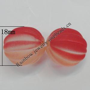 Dichroice Matte Acrylic Beads, Fluted Round 18mm Hole:2.5mm, Sold by Bag 