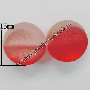 Dichroice Matte Acrylic Beads, Round 15mm Hole:2.5mm, Sold by Bag