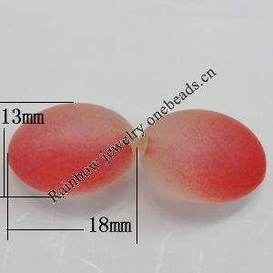Dichroice Matte Acrylic Beads, Oval 18x13mm Hole:3mm, Sold by Bag 
