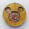 Wooden Jewelery Pendant, Flat Round 60mm Hole:2mm, Sold by PC