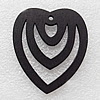Wooden Jewelery Pendant, Heart 50x44mm Hole:3mm, Sold by PC