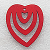 Wooden Jewelery Pendant, Heart 50x44mm Hole:3mm, Sold by PC