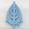 Wooden Jewelery Pendant, Leaf 80x49mm Hole:2mm, Sold by PC