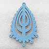 Wooden Jewelery Pendant, Leaf 80x49mm Hole:2mm, Sold by PC
