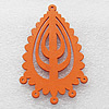 Wooden Jewelery Pendant, Leaf 80x49mm Hole:2mm, Sold by PC