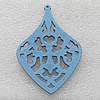 Wooden Jewelery Pendant, 73x51mm Hole:1.5mm, Sold by PC