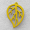 Wooden Jewelery Pendant, Leaf 43x28x2mm Hole:1.5mm, Sold by PC