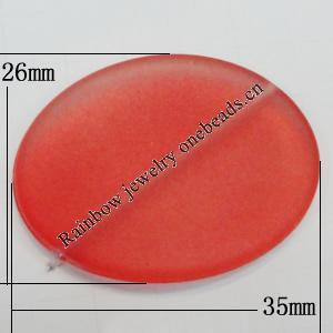 Dichroice Matte Acrylic Beads, Flat Oval 35x26mm Hole:2mm, Sold by Bag 