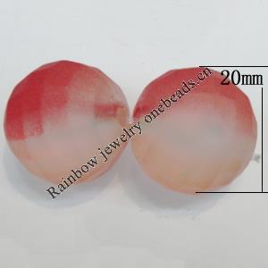 Dichroice Matte Acrylic Beads, Faceted Round 20mm Hole:3.5mm, Sold by Bag 