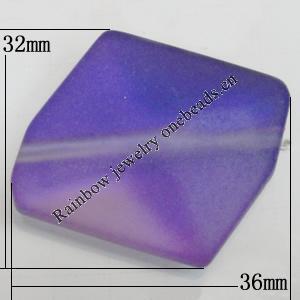 Dichroice Matte Acrylic Beads, 36x22mm Hole:2mm, Sold by Bag 