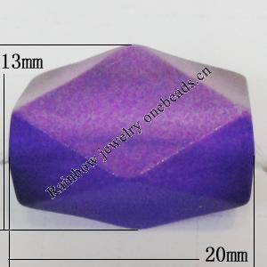 Dichroice Matte Acrylic Beads, Polyhedron 20x13mm Hole:4mm, Sold by Bag 
