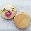 Wooden Jewelery Pendant, Flat Round 50x5mm Hole:1.5mm, Sold by PC