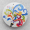 Wooden Jewelery Pendant, Flat Round 50x5mm Hole:1.5mm, Sold by PC