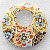 Wooden Jewelery Pendant, Donut Outside Diameter:50mm, Inside Diameter:18mm, Sold by PC
