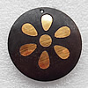 Wooden Jewelery Pendant, Flat Round 40x6mm Hole:1.5mm, Sold by PC