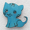 Wooden Jewelery Pendant, Cat 40x40x3mm Hole:2mm, Sold by PC