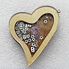 Wooden Jewelery Pendant, Heart 65x56x7mm Hole:2mm, Sold by PC