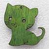 Wooden Jewelery Pendant, Cat 40x40x3mm Hole:2mm, Sold by PC