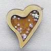 Wooden Jewelery Pendant, Heart 65x56x7mm Hole:2mm, Sold by PC
