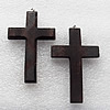 Wooden Jewelery Pendant, Cross 65x40x4mm Hole:2mm, Sold by PC