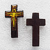 Wooden Jewelery Pendant, Cross 42x24x5mm Hole:2mm, Sold by PC