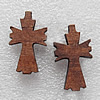 Wooden Jewelery Pendant, Cross 32x19x5mm Hole:2mm, Sold by PC