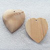 Wooden Jewelery Pendant, Heart 40x37x5mm Hole:1mm, Sold by PC