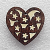 Wooden Jewelery Pendant, Heart 36x30mm Hole:1mm, Sold by PC