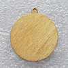 Wooden Jewelery Pendant, Flat Round 27x24x2mm Hole:1mm, Sold by PC