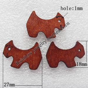 Wooden Jewelery Pendant, Animal 27x18mm Hole:1mm, Sold by PC