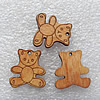 Wooden Jewelery Pendant, Animal 18x18x2mm Hole:1mm, Sold by PC