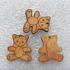 Wooden Jewelery Pendant, Animal 18x18x2mm Hole:1mm, Sold by PC