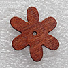 Wooden Jewelery Pendant, Flower 22x20x2mm Hole:1mm, Sold by PC