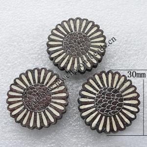 Wooden Applique, Flat Round 30x4mm Sold by PC