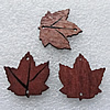 Wood Button，Leaf 24x24x2mm Hole:1mm, Sold by PC