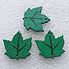 Wood Button，Leaf 24x24x2mm Hole:1mm, Sold by PC