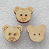 Wood Button，Animal 16x18mm Hole:2mm, Sold by PC