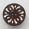Wood Button，Flat Round 30x5mm Hole:2mm, Sold by PC
