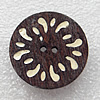 Wood Button，Flat Round 30x5mm Hole:2mm, Sold by PC