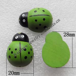 Wood Jewelery Beads，Animal 28x20mm Hole:2mm, Sold by PC