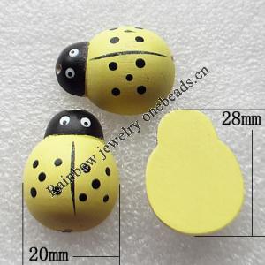 Wood Jewelery Beads，Animal 28x20mm Hole:2mm, Sold by PC