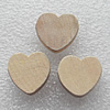 Wood Jewelery Beads，Heart 18x18mm Hole:2mm, Sold by PC