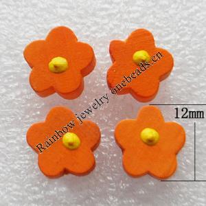 Wood Jewelery Beads，Flower 12x6mm Hole:1mm, Sold by PC