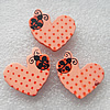 Wood Jewelery Beads，Heart 28x30mm Hole:1.5mm, Sold by PC