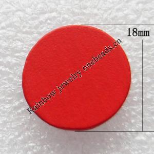 Wood Jewelery Beads，Flat Round 18x6mm Hole:2mm, Sold by PC
