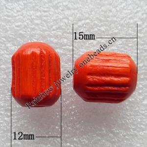 Wood Jewelery Beads，Drum 15x12mm Hole:4mm, Sold by PC