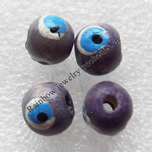 Wood Jewelery Beads，Round 10x9mm Hole:3mm, Sold by PC