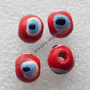Wood Jewelery Beads，Round 10x9mm Hole:3mm, Sold by PC