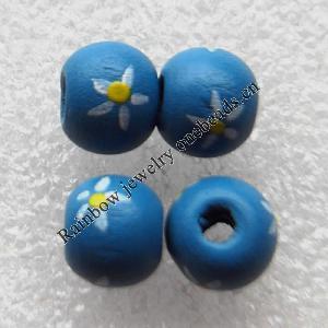 Wood Jewelery Beads，Round 10x9mm Hole:3mm, Sold by PC