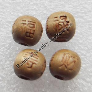 Wood Jewelery Beads，Round 10x9mm Hole:3mm, Sold by PC